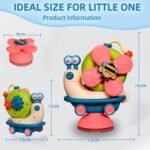 Anubhav Janni 5 in 1 Suction Spinner Rattle Friction Car Windmill Sensory Play BPA Free Safe Durable Interactive Learning Toys 6 Months Kids (Multicolor) Snail Toy Spinning Bath(pack of 1) - Image 5