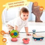 Anubhav Janni 5 in 1 Suction Spinner Rattle Friction Car Windmill Sensory Play BPA Free Safe Durable Interactive Learning Toys 6 Months Kids (Multicolor) Snail Toy Spinning Bath(pack of 1) - Image 6