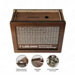 Anubhav Janni Savings Challenge Box Wooden Money Saving Save ₹1,00,000 Easily Track Progress Gift Idea for Kids and Adults Bank with Lock Big Size Piggy Target 1 Numbers Undiyal Hundi (pack of 1) - Image 2