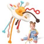 Anubhav Janni Baby Sensory Montessori Silicone Toy for 6 12 Months Travel Pull String 18 Developing Fine Motor Skill Multi-Sensory Activity 1 Year Old Teething Infants Teether(PACK OF 1)