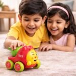 Anubhav Janni Whistle Blowing Toy Car for Kids Red and Green Durable Plastic Fun Character Design Best Gift Boys Girls Combo Friction Push go Friends Cartoon Train Carnival Vehicle(pack of 1) - Image 3
