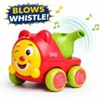 Anubhav Janni Whistle Blowing Toy Car for Kids Red and Green Durable Plastic Fun Character Design Best Gift Boys Girls Combo Friction Push go Friends Cartoon Train Carnival Vehicle(pack of 1) - Image 4
