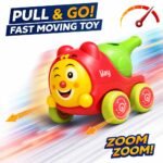 Anubhav Janni Whistle Blowing Toy Car for Kids Red and Green Durable Plastic Fun Character Design Best Gift Boys Girls Combo Friction Push go Friends Cartoon Train Carnival Vehicle(pack of 1) - Image 6