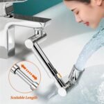 Anubhav Janni Faucet Splash Head Plastic 360 Degree Flexible Tap Extender For Kitchen Sink, Shower Sprinkler Metal Hose Rotation Adjustable Shower Silver Tap Extension Sink (Pack Of 1 Pcs) - Image 6