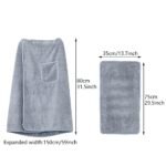 Anubhav Janni Wearable Bath Towels For Men Mens Wrap Mens Towel Spa Robe Cotton Body With Pocket Adjustable Wrap Soft Microfiber Shower Button Closure Elastic Waist Pocket (Pack Of 1 Pcs) - Image 3