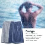 Anubhav Janni Wearable Bath Towels For Men Mens Wrap Mens Towel Spa Robe Cotton Body With Pocket Adjustable Wrap Soft Microfiber Shower Button Closure Elastic Waist Pocket (Pack Of 1 Pcs) - Image 6