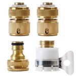 Anubhav Janni Tap Connector Brass Set Garden Hose Pipe Quick Connect Faucet Adapter For Outdoor Tap Bathroom Kitchen Watering Connector Connectors Sets Bathroom Outdoors Garden (Set Of 4 Pcs)