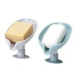 Anubhav Janni Suction Cup Soap Holder For Bathroom Kitchen Sink Wall Single Layer Self Draining Dish Bathtub Wash basins Leaf-Shape Holder Box Bathroom Kitchen Bathtub (Set Of 3 Pcs)