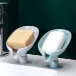Anubhav Janni Suction Cup Soap Holder For Bathroom Kitchen Sink Wall Single Layer Self Draining Dish Bathtub Wash basins Leaf-Shape Holder Box Bathroom Kitchen Bathtub (Set Of 3 Pcs) - Image 3