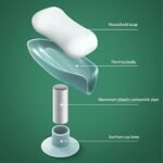 Anubhav Janni Suction Cup Soap Holder For Bathroom Kitchen Sink Wall Single Layer Self Draining Dish Bathtub Wash basins Leaf-Shape Holder Box Bathroom Kitchen Bathtub (Set Of 3 Pcs) - Image 4