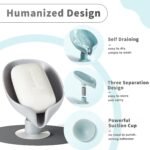 Anubhav Janni Suction Cup Soap Holder For Bathroom Kitchen Sink Wall Single Layer Self Draining Dish Bathtub Wash basins Leaf-Shape Holder Box Bathroom Kitchen Bathtub (Set Of 3 Pcs) - Image 5