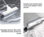 Anubhav Janni White Bathroom Cleaning Brush With Wiper 2 In 1 Tiles in with Wiper Floor Scrub Brush Stiff Bristles Nylon Polypropylene Stainless Steel Handle Wall Kitchen (Pack Of 1 Pcs) - Image 2