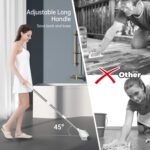 Anubhav Janni White Bathroom Cleaning Brush With Wiper 2 In 1 Tiles in with Wiper Floor Scrub Brush Stiff Bristles Nylon Polypropylene Stainless Steel Handle Wall Kitchen (Pack Of 1 Pcs) - Image 4
