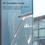 Anubhav Janni White Bathroom Cleaning Brush With Wiper 2 In 1 Tiles in with Wiper Floor Scrub Brush Stiff Bristles Nylon Polypropylene Stainless Steel Handle Wall Kitchen (Pack Of 1 Pcs) - Image 6