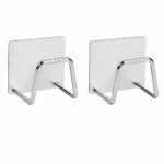 Anubhav Janni Sink Sponge Holder Stainless Steel Adhesive Kitchen Rustproof Waterproof Caddy Organizer Sponge Scrubber Brush No Drill Self Rack Home Waterproof Kitchen Bathroom (Set Of 3 Pcs)