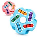 Anubhav Janni Magic Bean Rotating Spinner Bead Puzzle Fidget Toy for Kids Adults Sensory Stress Relief Mind Teaser Memory Game Double Side Cube Flip Anxiety Educational Learning (pack of 1)