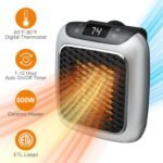 Anubhav Janni 800 Convenient Wall Outlet Heater with Adjustable Thermostat Programmable 12 Hour Timer Auto Shut Off Mini Ceramic Quiet and Space Saving Portable Remote Control(pack of 1) - Image 2