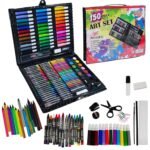 Anubhav Janni 150-Piece Complete Drawing Colouring Art Set for Kids with Case Crayons Sketch Pens Colour Pencils Water Colours Brushes Creative Craft Kit Boys Girls 6–12 Years (pack of 1)