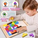 Anubhav Janni Wooden Block Puzzle Game for Kids Brain Teasers Toy Colorful 3D Russian Blocks STEM Educational Gift Boys Girls (40 Pcs) MulticolorWooden Teaser Ages 3 10 Adults(pack of 1) - Image 2