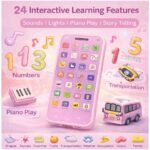 Anubhav Janni Educational Toy Mobile Phone for Boys Girls 3 Years 24 Modes 100+ Sounds Music and Lights Rechargeable Battery Kids with Learning Talking Dummy  Girls Musical Numbers(pack of 1) - Image 3