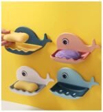 Anubhav Janni Fish Soap Stand Shape Holder Wall Mounted Self Adhesive No Drill Dish Drain Tray ABS Plastic For Bathroom Sink Wash Basin Draining Shape Waterproof Kitchen Bathroom (Set Of 2 Pcs) - Image 3