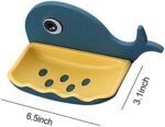 Anubhav Janni Fish Soap Stand Shape Holder Wall Mounted Self Adhesive No Drill Dish Drain Tray ABS Plastic For Bathroom Sink Wash Basin Draining Shape Waterproof Kitchen Bathroom (Set Of 2 Pcs) - Image 6
