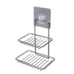 Anubhav Janni Ss 2 Layer Bathroom Soap Holder Double Stand Stickable Self Adhesive Wall Mounted Stainless Steel Waterproof Rust Proof Soap Hanging Storage Rack Kitchen Bathroom (Pack Of 1 Pcs)