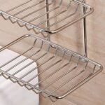 Anubhav Janni Ss 2 Layer Bathroom Soap Holder Double Stand Stickable Self Adhesive Wall Mounted Stainless Steel Waterproof Rust Proof Soap Hanging Storage Rack Kitchen Bathroom (Pack Of 1 Pcs) - Image 5