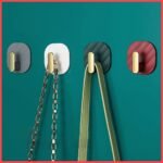 Anubhav Janni Punchfree Sticky Hook Designer Self Adhesive Wall Hooks Waterproof Square Hanging Capacity Max Multipurpose Home Storage Coat Kitchen Hooks Nail Free Hangers (Set Of 4 Pcs) - Image 2