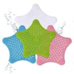 Anubhav Janni Star Hair Catcher Silicone Shaped Sink Filter Bathroom Catcher Drain Strainers Cover Trap Basin Drains Standard Drain Strainer Catcher Kitchen Wash Basin Bathroom (Set Of 4 Pcs)
