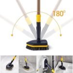 Anubhav Janni 3 In 1 Long Handle Cleaning Brush Arrow Bathroom Handle Hard Bristles Microfiber Pad Scrubber Combo Tiles Floor Toilet Window Glass Extendable Pole Bathroom Kitchen (Pack Of 1 Pcs) - Image 3