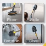 Anubhav Janni 3 In 1 Long Handle Cleaning Brush Arrow Bathroom Handle Hard Bristles Microfiber Pad Scrubber Combo Tiles Floor Toilet Window Glass Extendable Pole Bathroom Kitchen (Pack Of 1 Pcs) - Image 7