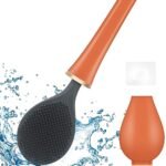 Anubhav Janni New Silicone Toilet Brush Water Drop And Holder Set Wall Mounted Creative Automatic Opening Closing Light Luxury With Silicon Slim Flex Anti Drip Bowl Cleaner Brush(Pack Of 1 Pcs)