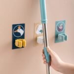 Anubhav Janni Broom Catoon Sticker Holder Space Saving Wall Mount For Brooms Mops And Tools Stainless Steel Mop Stick Holder Home Garden Laundry Metal Bathroom Kitchen (Set Of 2 Pcs) - Image 2