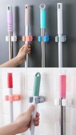 Anubhav Janni Broom Catoon Sticker Holder Space Saving Wall Mount For Brooms Mops And Tools Stainless Steel Mop Stick Holder Home Garden Laundry Metal Bathroom Kitchen (Set Of 2 Pcs) - Image 5