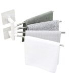 Anubhav Janni 4 Bar Towel Rack Foldable Holder With Swing Arms Wall Mounted Adhesive Stainless Steel Rods Rust Resistant Space Saving Organizer For Bathroom Kitchen Folding Rack (Pack Of 1 Pcs)