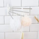 Anubhav Janni 4 Bar Towel Rack Foldable Holder With Swing Arms Wall Mounted Adhesive Stainless Steel Rods Rust Resistant Space Saving Organizer For Bathroom Kitchen Folding Rack (Pack Of 1 Pcs) - Image 2
