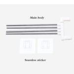 Anubhav Janni 4 Bar Towel Rack Foldable Holder With Swing Arms Wall Mounted Adhesive Stainless Steel Rods Rust Resistant Space Saving Organizer For Bathroom Kitchen Folding Rack (Pack Of 1 Pcs) - Image 5