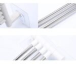 Anubhav Janni 4 Bar Towel Rack Foldable Holder With Swing Arms Wall Mounted Adhesive Stainless Steel Rods Rust Resistant Space Saving Organizer For Bathroom Kitchen Folding Rack (Pack Of 1 Pcs) - Image 6