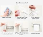 Anubhav Janni 4 Bar Towel Rack Foldable Holder With Swing Arms Wall Mounted Adhesive Stainless Steel Rods Rust Resistant Space Saving Organizer For Bathroom Kitchen Folding Rack (Pack Of 1 Pcs) - Image 7