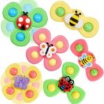 Anubhav Janni Suction Cup Spinner Top Toys 6 Pieces Bee Butterfly Ladybug Cute Animals for Baby Bathing Rotating Cups Children, Sensory Children Strong Fidget Bath 12 18 Months(pack of 1)