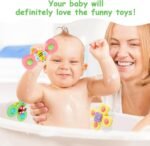 Anubhav Janni Suction Cup Spinner Top Toys 6 Pieces Bee Butterfly Ladybug Cute Animals for Baby Bathing Rotating Cups Children, Sensory Children Strong Fidget Bath 12 18 Months(pack of 1) - Image 4