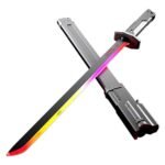 Anubhav Janni Sparkion LED Lightsaber Toy 31.5 inch Spark Sword with Sound Fog Effects 7 Color Streaming Light Type C Rechargeable Cyberpunk Neon Design for Raves Cosplay Display Ages(pack of 1)