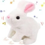 Anubhav Janni Hopping Jumping Rabbit Interactive Electronic Pet Plush Bunny Toy with Sounds and Movements Animated Walking Wiggle Ears Twitch Nose for Kids Dog Movement Sound (Pack of 1)