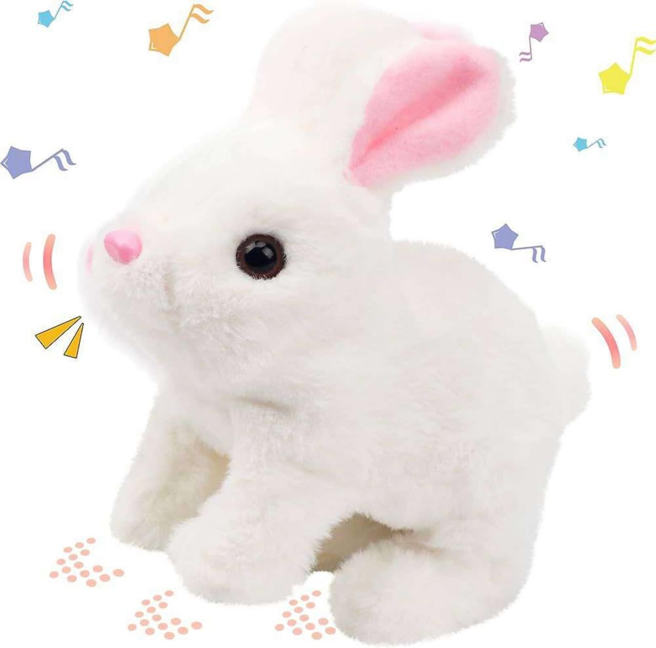 Anubhav Janni Hopping Jumping Rabbit Interactive Electronic Pet Plush Bunny Toy with Sounds and Movements Animated Walking Wiggle Ears Twitch Nose for Kids Dog Movement Sound (Pack of 1) Anubhav Janni Hopping Jumping Rabbit Interactive Electronic Pet Plush Bunny Toy with Sounds and Movements Animated Walking Wiggle Ears Twitch Nose for Kids Dog Movement Sound (Pack of 1) - Image 1