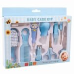 Anubhav Janni Baby Care Kit 10 in 1 Newborn Grooming and Healthcare Set with Nasal Aspirator Finger Toothbrush Ear Spoon Light Nail Clippers Scissors Hair Brush Comb for Infants(pack of 1)