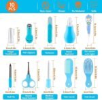 Anubhav Janni Baby Care Kit 10 in 1 Newborn Grooming and Healthcare Set with Nasal Aspirator Finger Toothbrush Ear Spoon Light Nail Clippers Scissors Hair Brush Comb for Infants(pack of 1) - Image 2