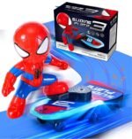 Anubhav Janni Spider Hero Car Toys for Boys Toy Kids Bike Kid 3 5 Random Color Superhero Skateboard Sliding Plate with Auto Turning Action and LED Light Kids Multicolor (Pack of 1)