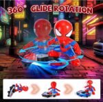 Anubhav Janni Spider Hero Car Toys for Boys Toy Kids Bike Kid 3 5 Random Color Superhero Skateboard Sliding Plate with Auto Turning Action and LED Light Kids Multicolor (Pack of 1) - Image 4