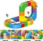 Anubhav Janni Electric Train Set with 3D Magic Flexible Race Tracks for Kids Gravity Defying Racing Building Blocks Track Early Learning Modular Educational Toy DIY Cube Rail ( pack of 1) - Image 4